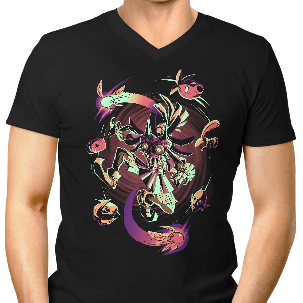 Men's Stylish V-Neck T-Shirt - Masked Destiny