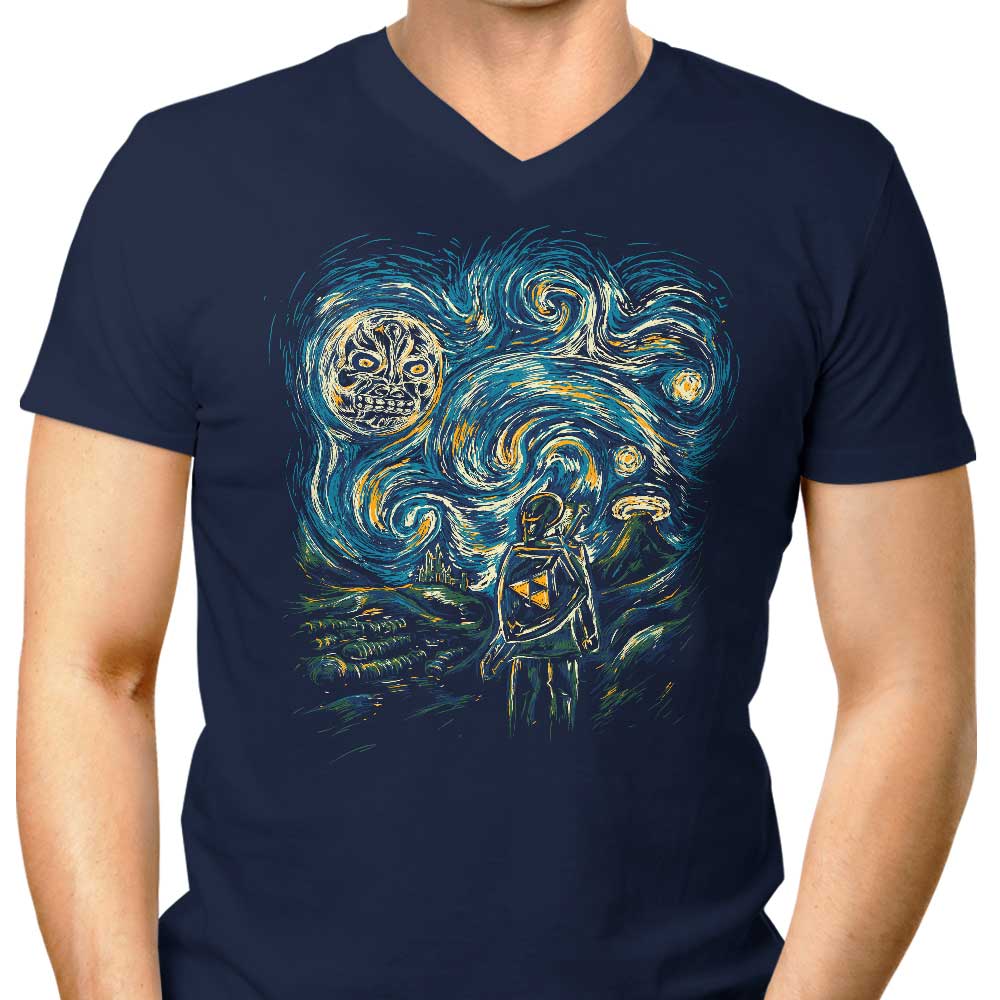 Stylish Men's V-Neck T-Shirt - Hylian Night Collection