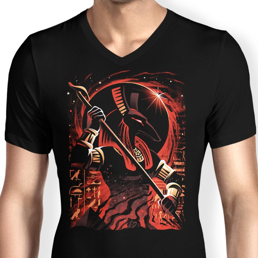 Men's V-Neck T-Shirt - God of the Desert and Chaos