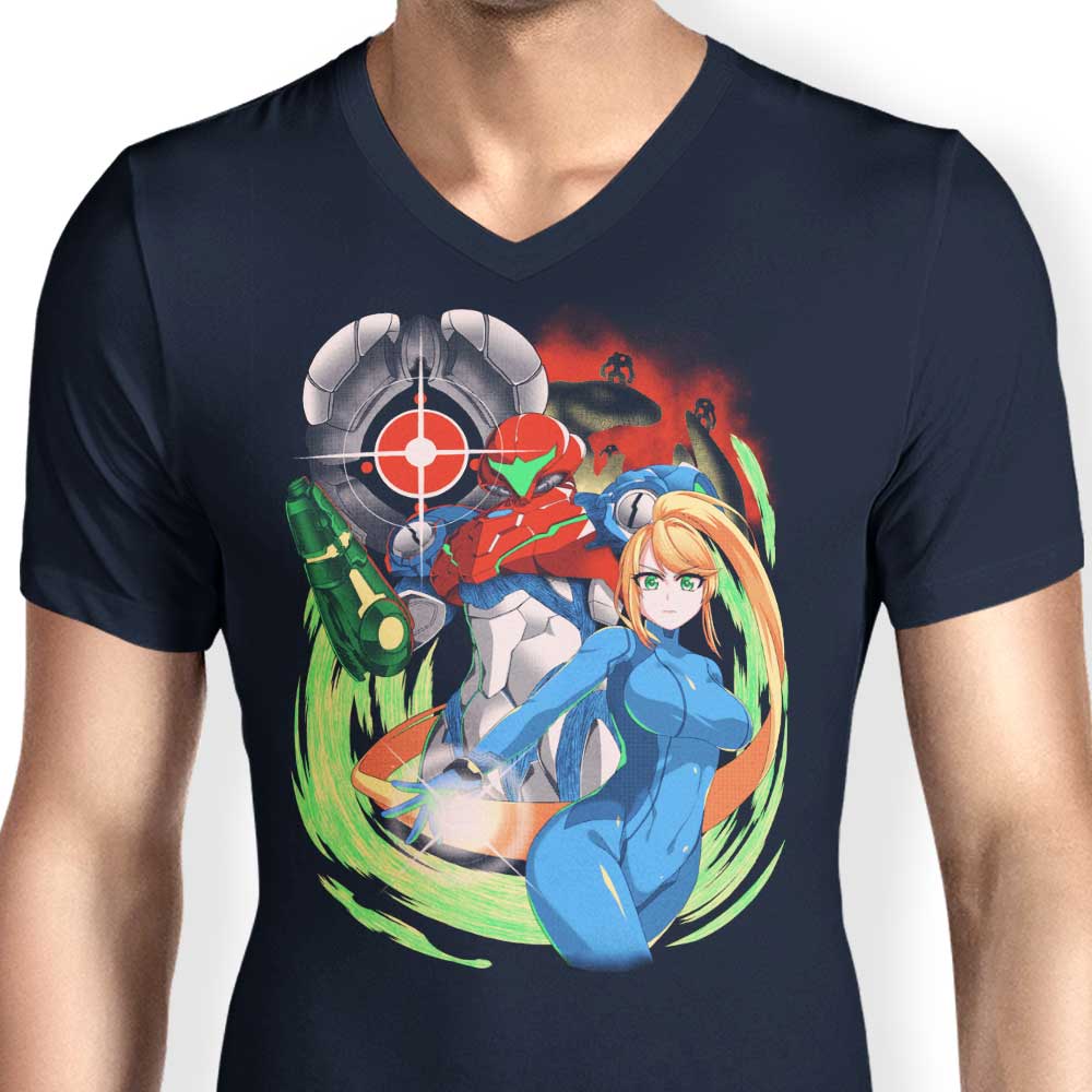 Men's V-Neck T-Shirt - 'Enemy in the Night' by Coinbox Tees