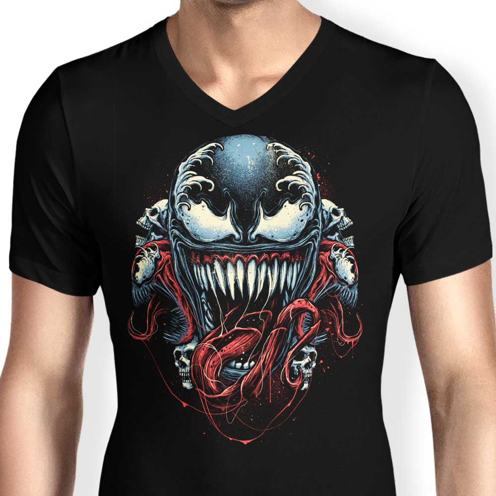 Men's Stylish V-Neck T-Shirt - 'Let the Devil In'