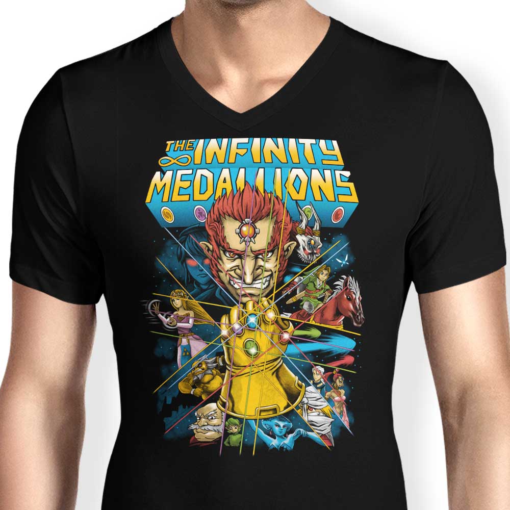 Infinity Medallions Men's V-Neck T-Shirts
