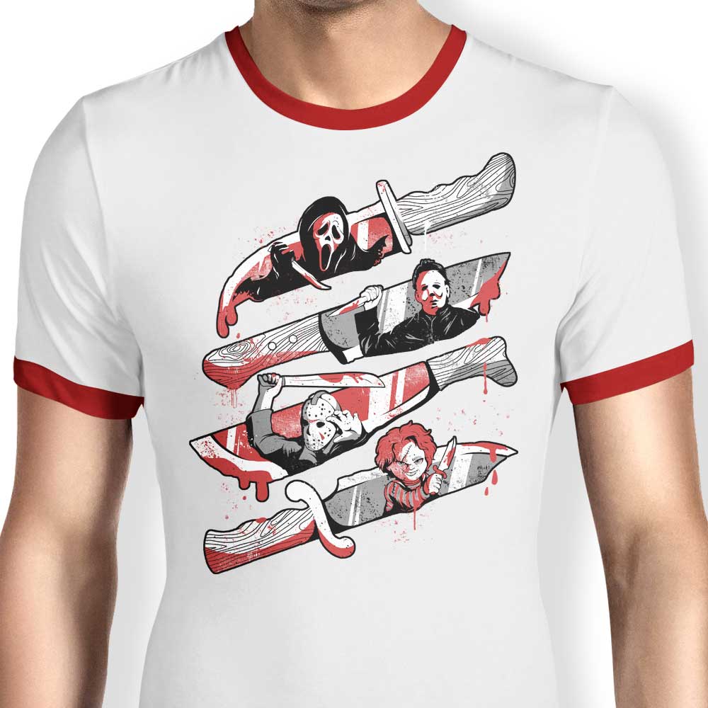 Ringer Style Knife Killers T-Shirt by Edu.ely