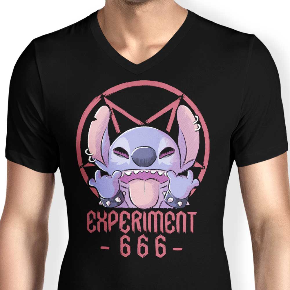 Men's Fashionable V-Neck T-Shirt - Experiment 666