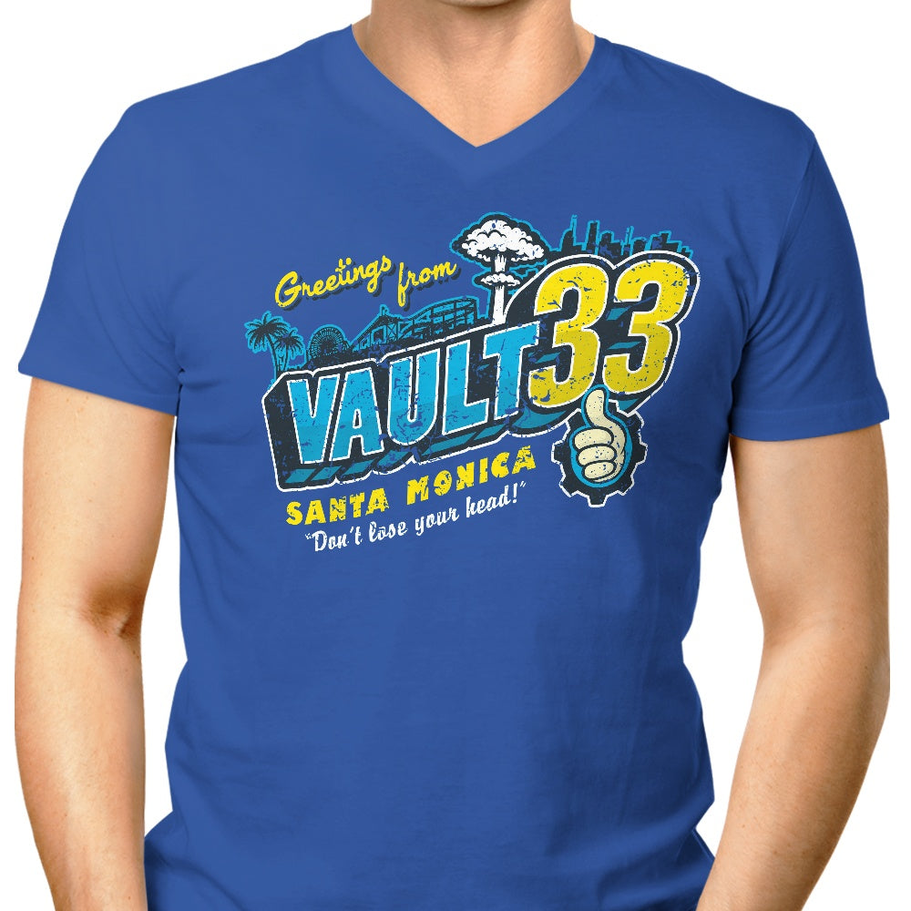 33 Brand - Stylish Men's V-Neck Greetings Tee