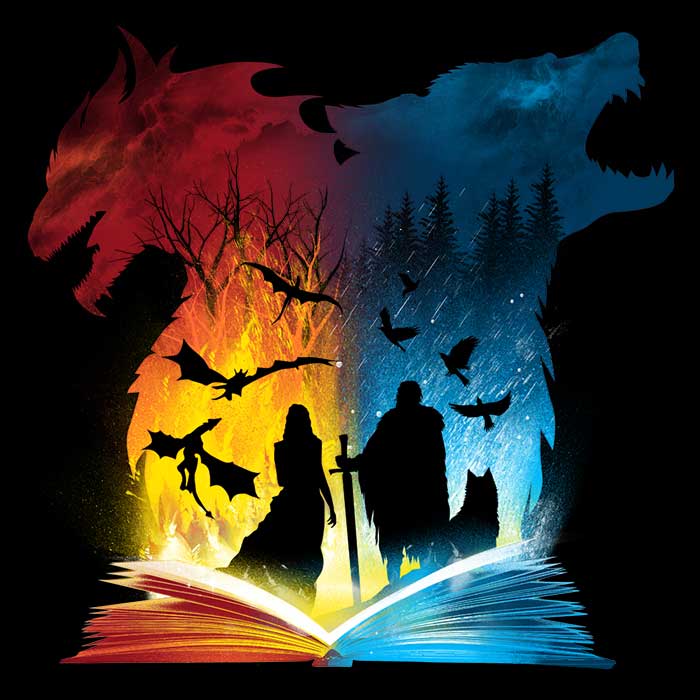 Men's V-Neck T-Shirt Inspired by the Book of Fire and Ice