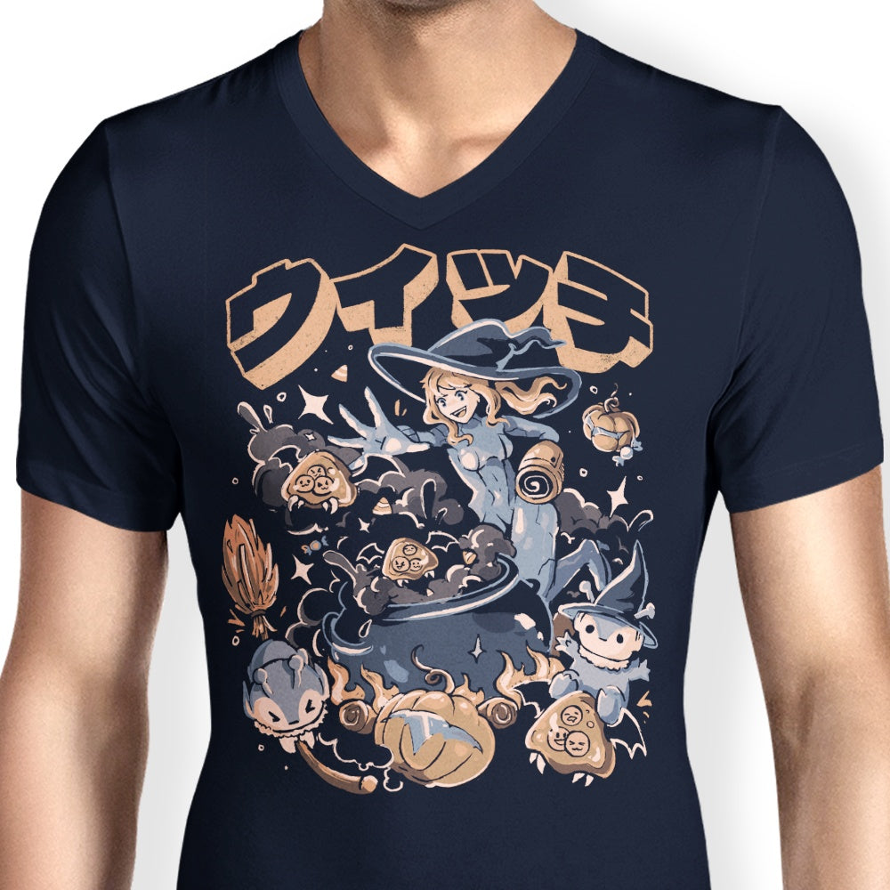 Men's Spooky-themed V-Neck Hunting T-Shirt - Spooky Hunter