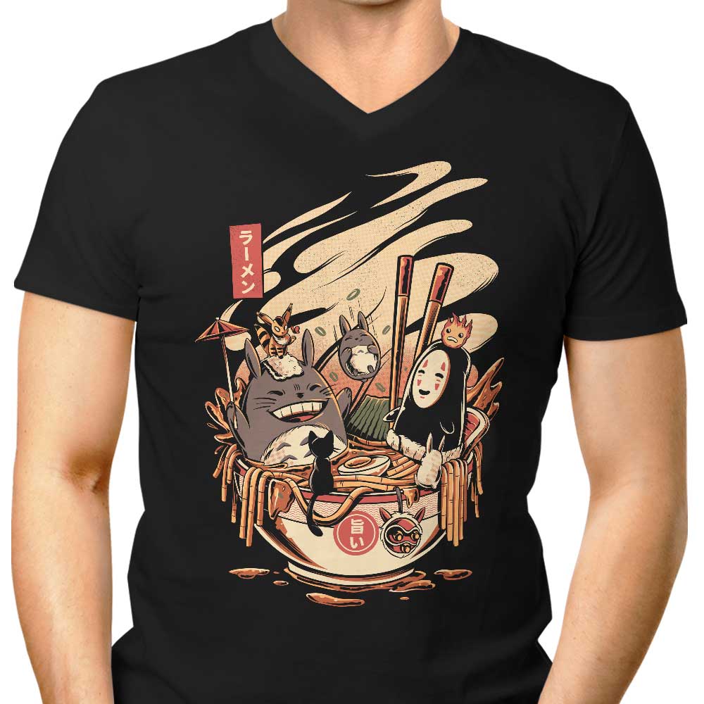 Cool Men's V-Neck T-Shirt for Ramen Pool Party