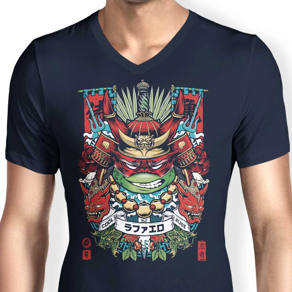 Men's Stylish V-Neck Samurai Brawler T-Shirt