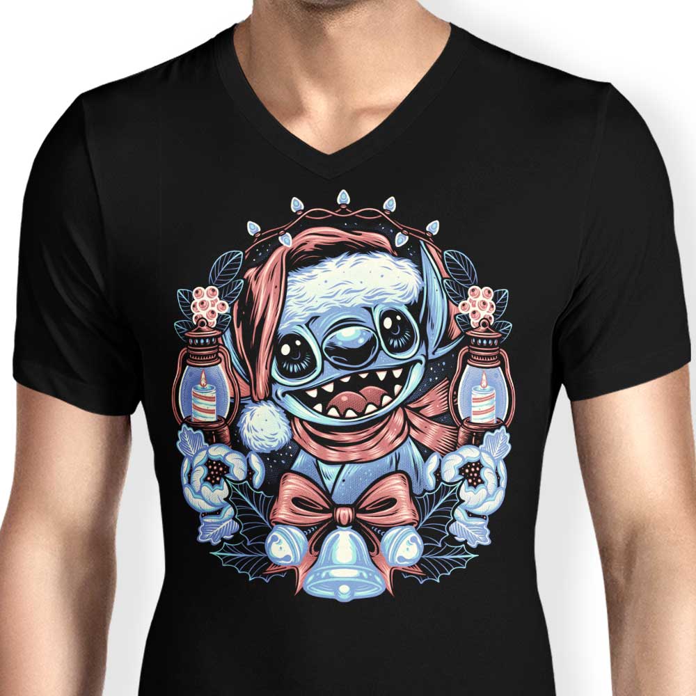 Unique Christmas Alien Design - Men's Stylish V-Neck