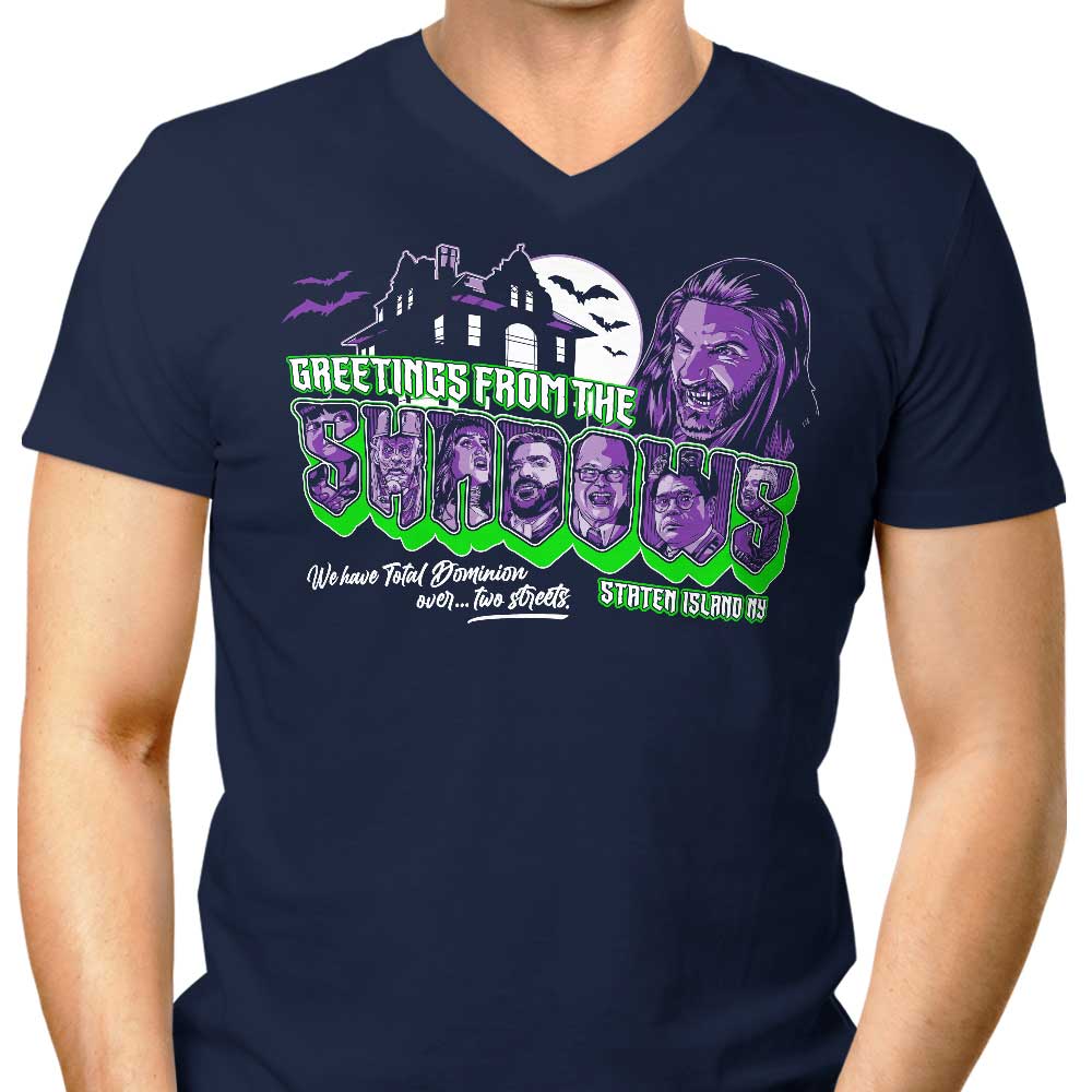 Friendly Greetings from the Mysterious Shadows - Men's V-Neck T-Shirt