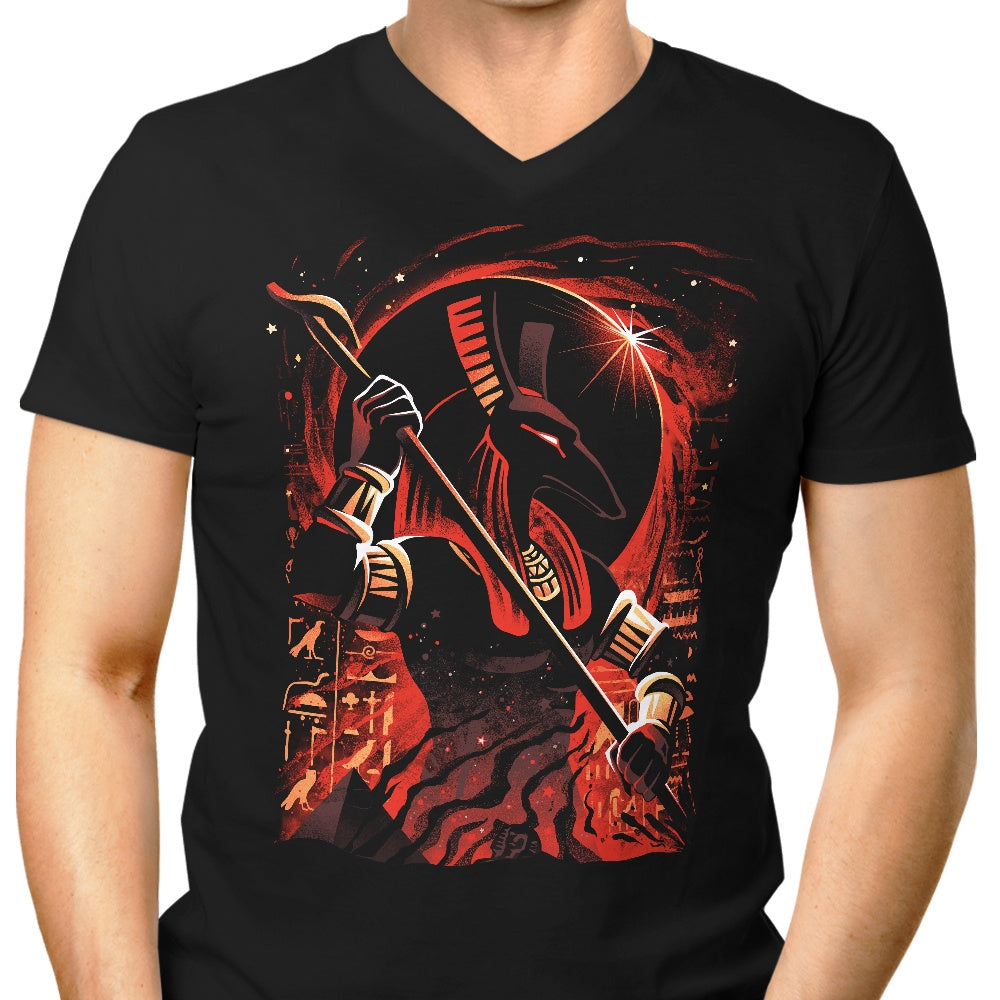 Men's V-Neck T-Shirt - God of the Desert and Chaos