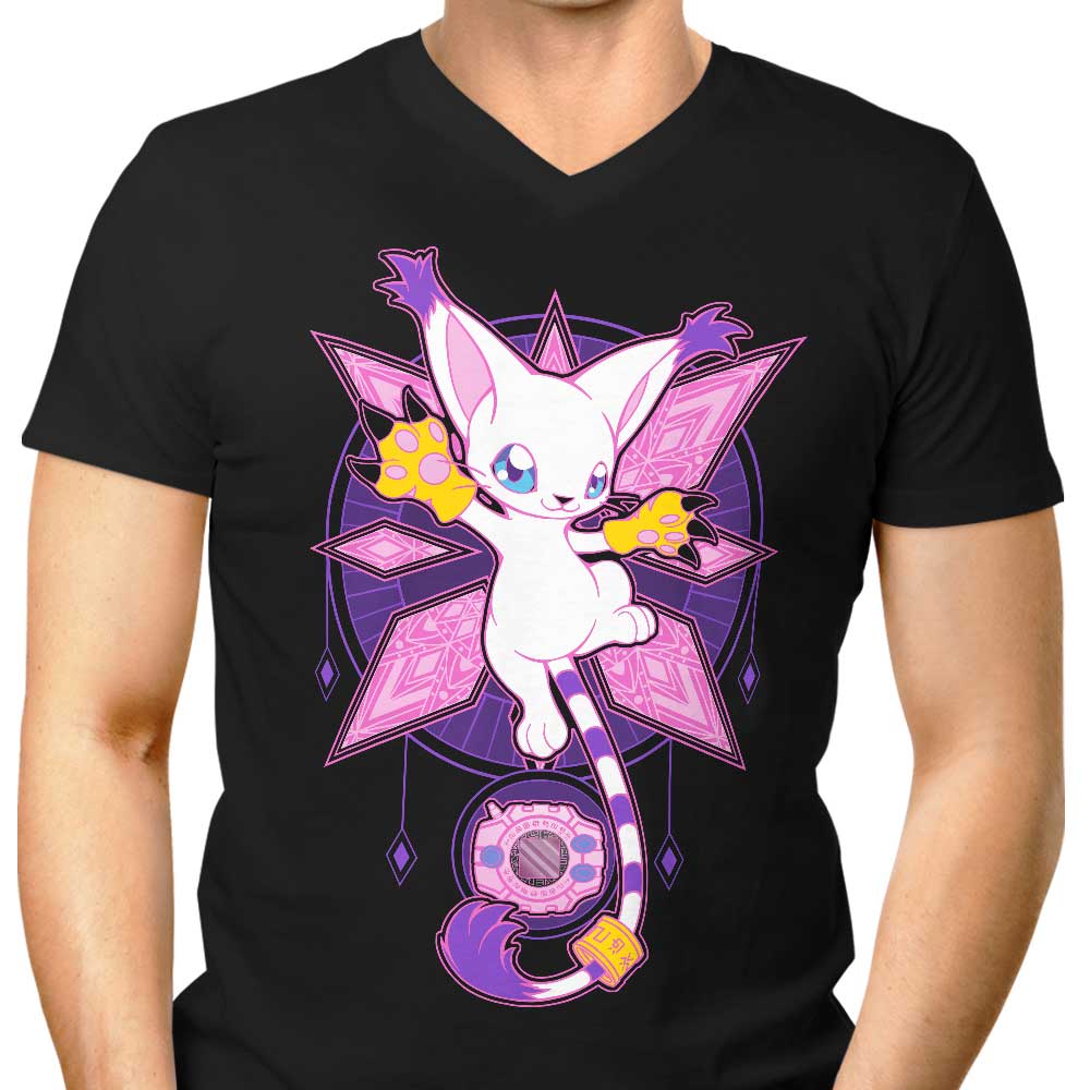 Men's Stylish V-Neck 'Crest of Light' T-Shirt