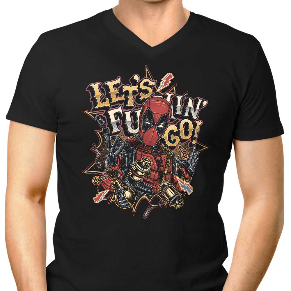 Let's Go with Glitchygorilla - Men's Stylish V-Neck