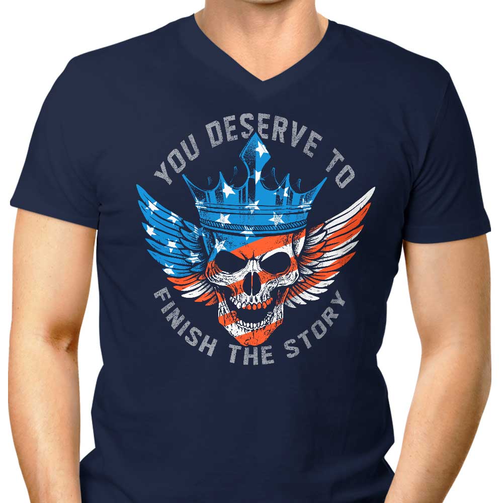 Men's V-Neck T-Shirt - Finish the Story Collection