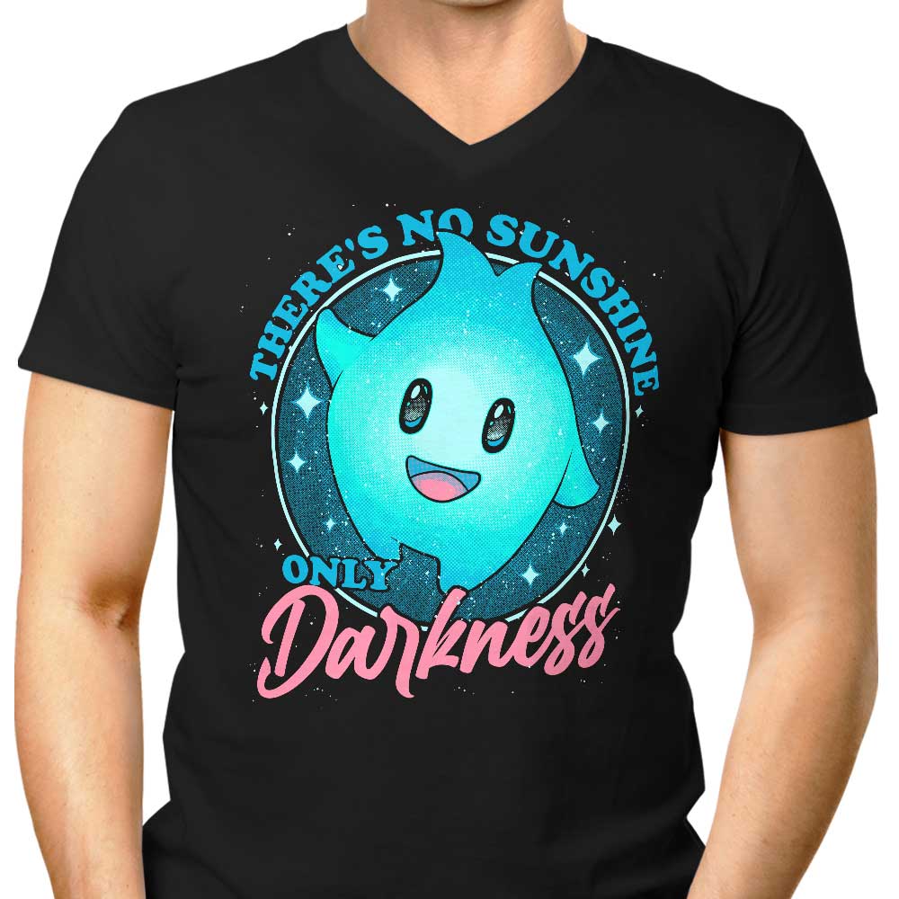 Men's Stylish V-Neck Only Darkness T-Shirt