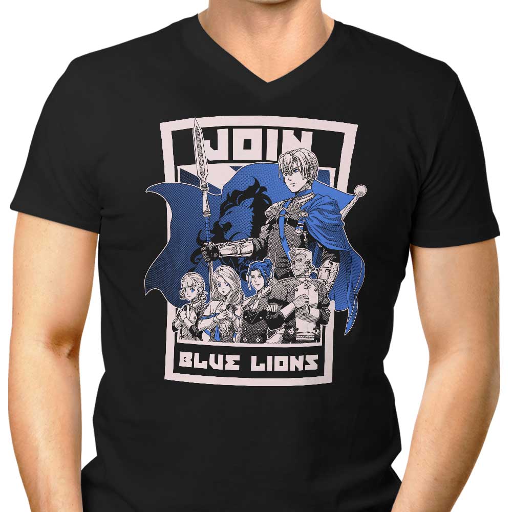 Join the Blue Lions Men's V-Neck T-Shirt