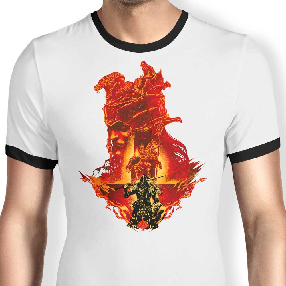 Hypertwenty's Flaming Assault - Stylish Ringer T - Shirt for Fashion Lovers