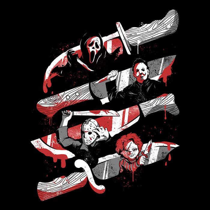 Ringer Style Knife Killers T-Shirt by Edu.ely