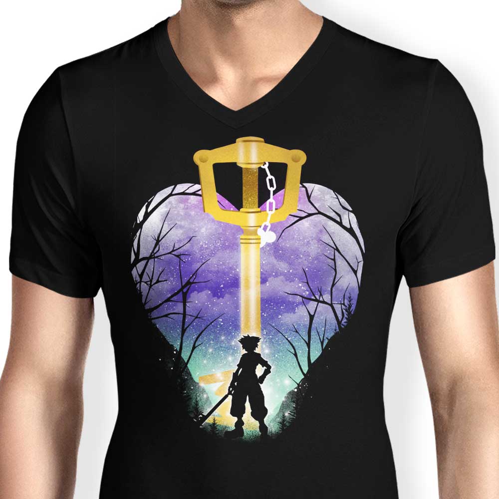 Men's Stylish V-Neck Kingdom Sword T-Shirt