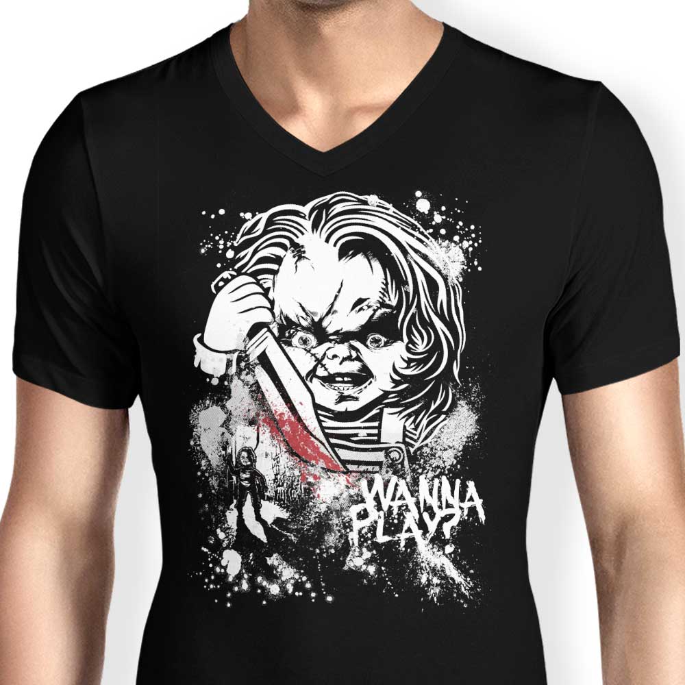 Arinesart Men's V-Neck T-Shirt - Wanna Play Collection
