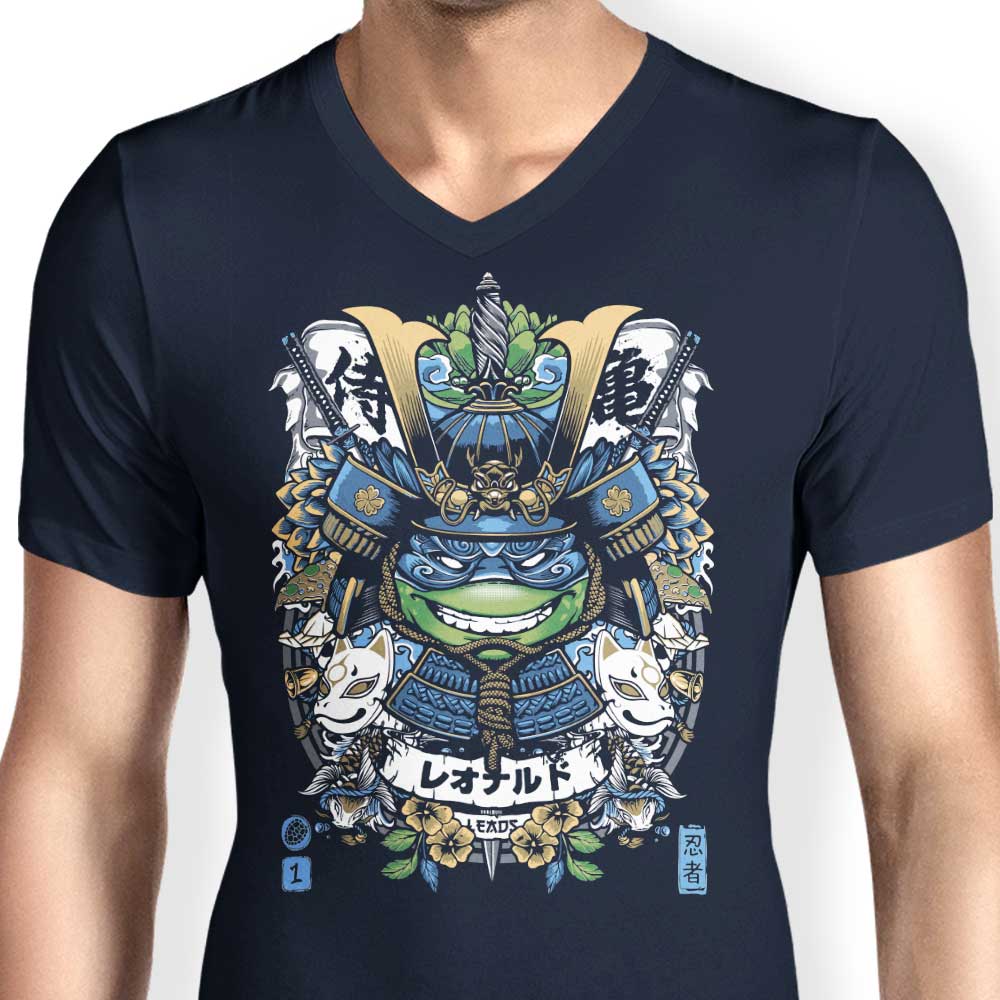 Men's Stylish V-Neck Samurai Leader T-Shirt