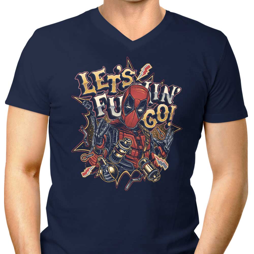 Let's Go with Glitchygorilla - Men's Stylish V-Neck