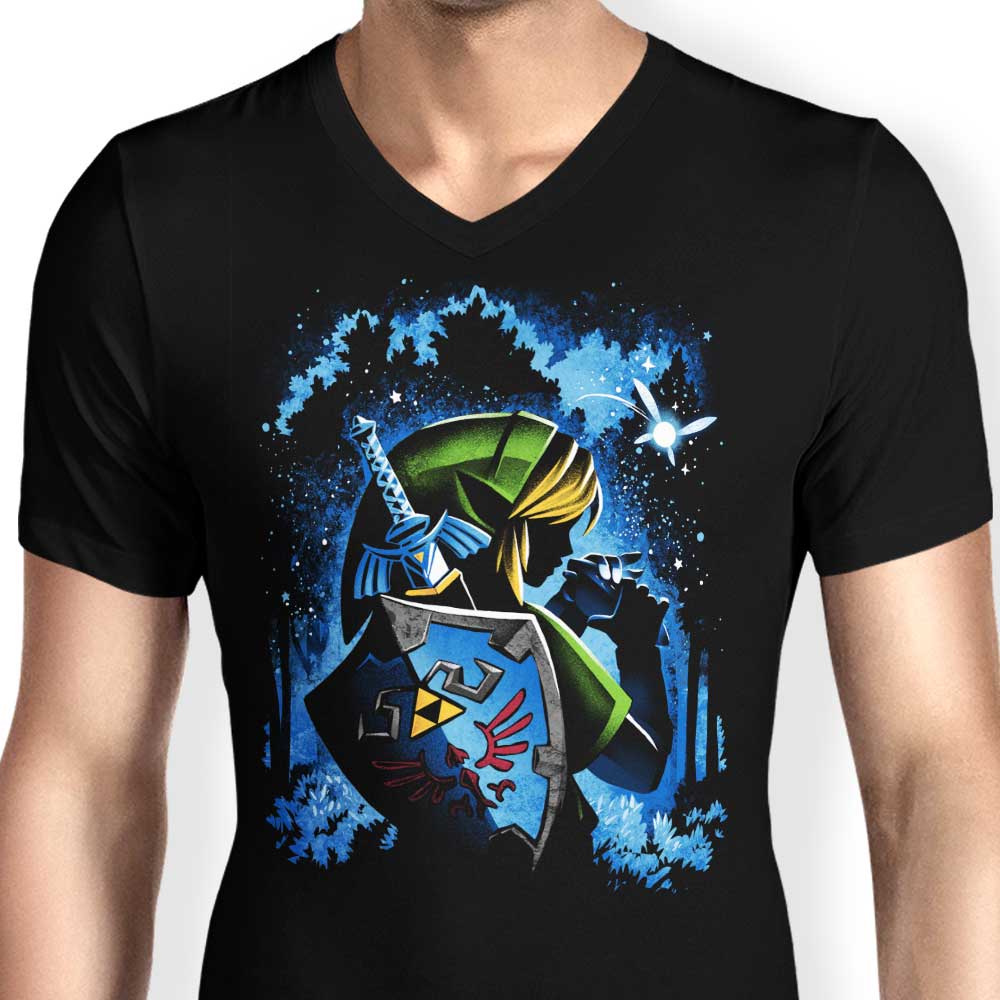 Alemaglia's Men's Stylish V-Neck Ocarina Hero T-Shirt