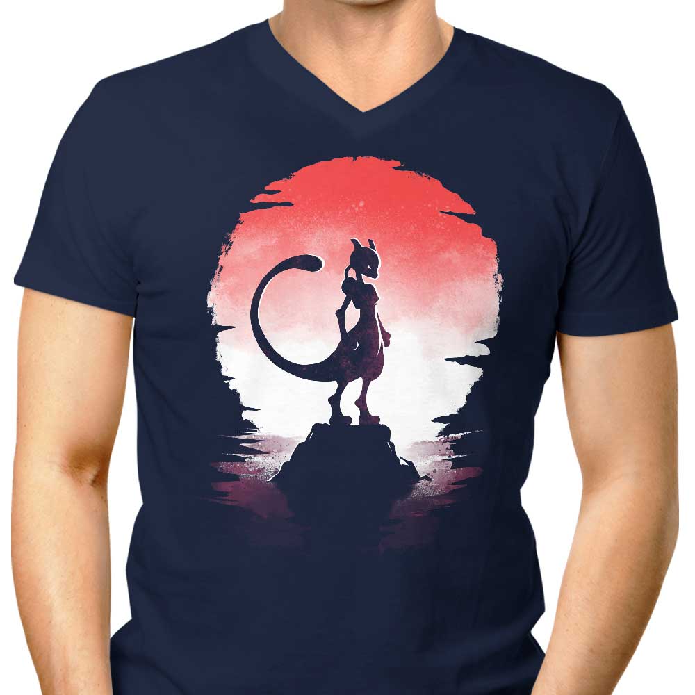 Men's Mysterious V-Neck T-Shirt - Psychic Under the Moon