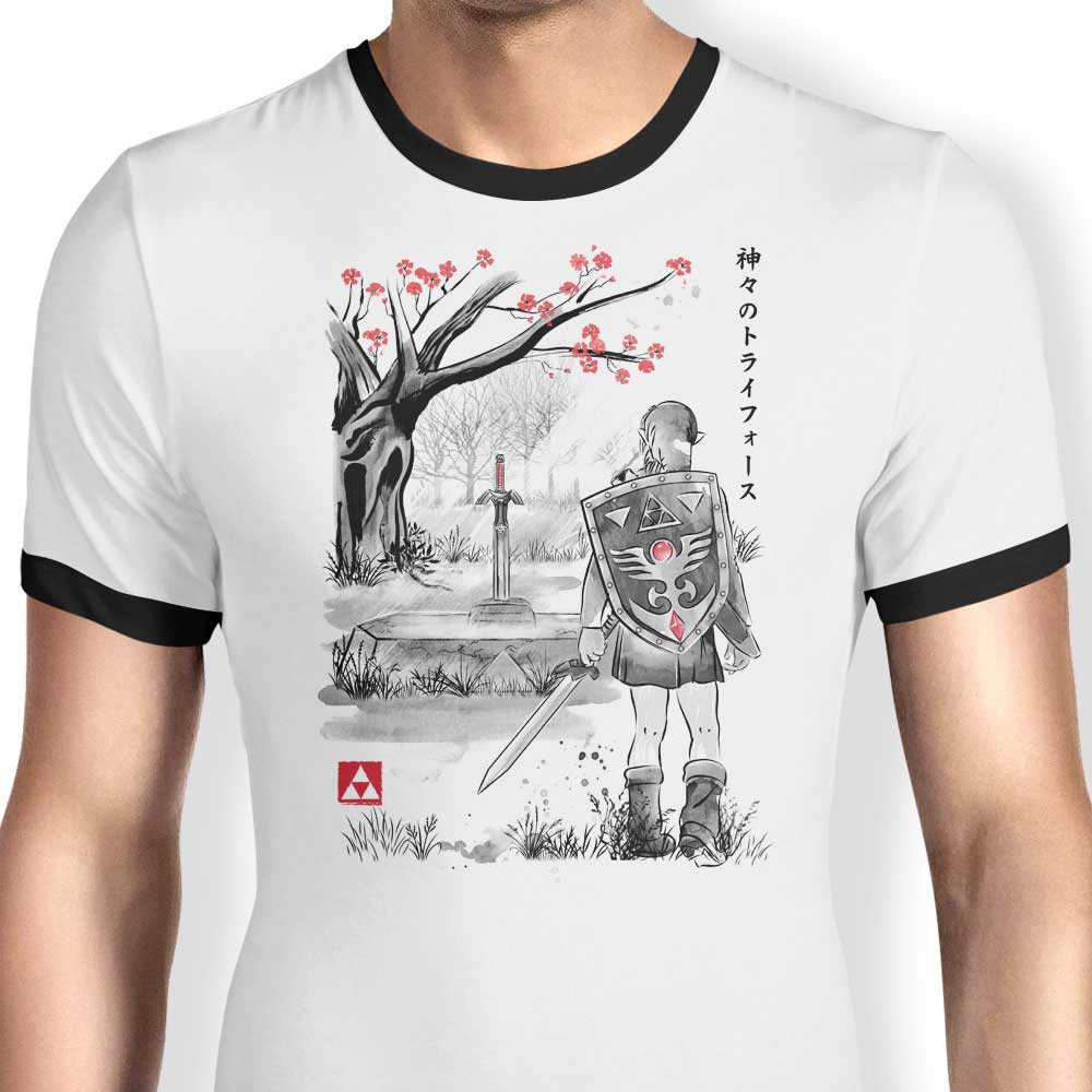 Stylish Sumi-e Inspired Ringer T-Shirt from Dr. Monekers