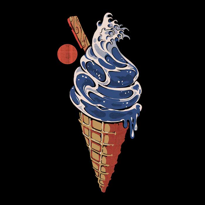 Fantastic Ice Cream-themed Men's Ringer T-Shirt by Ilustrata