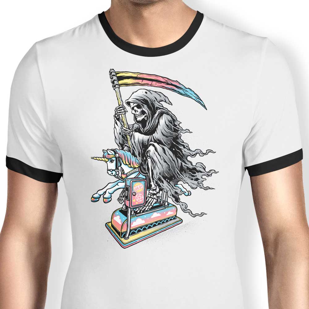 Glitchygorilla's 'Death Enjoying Life' Men's Comfortable Ringer T-Shirt