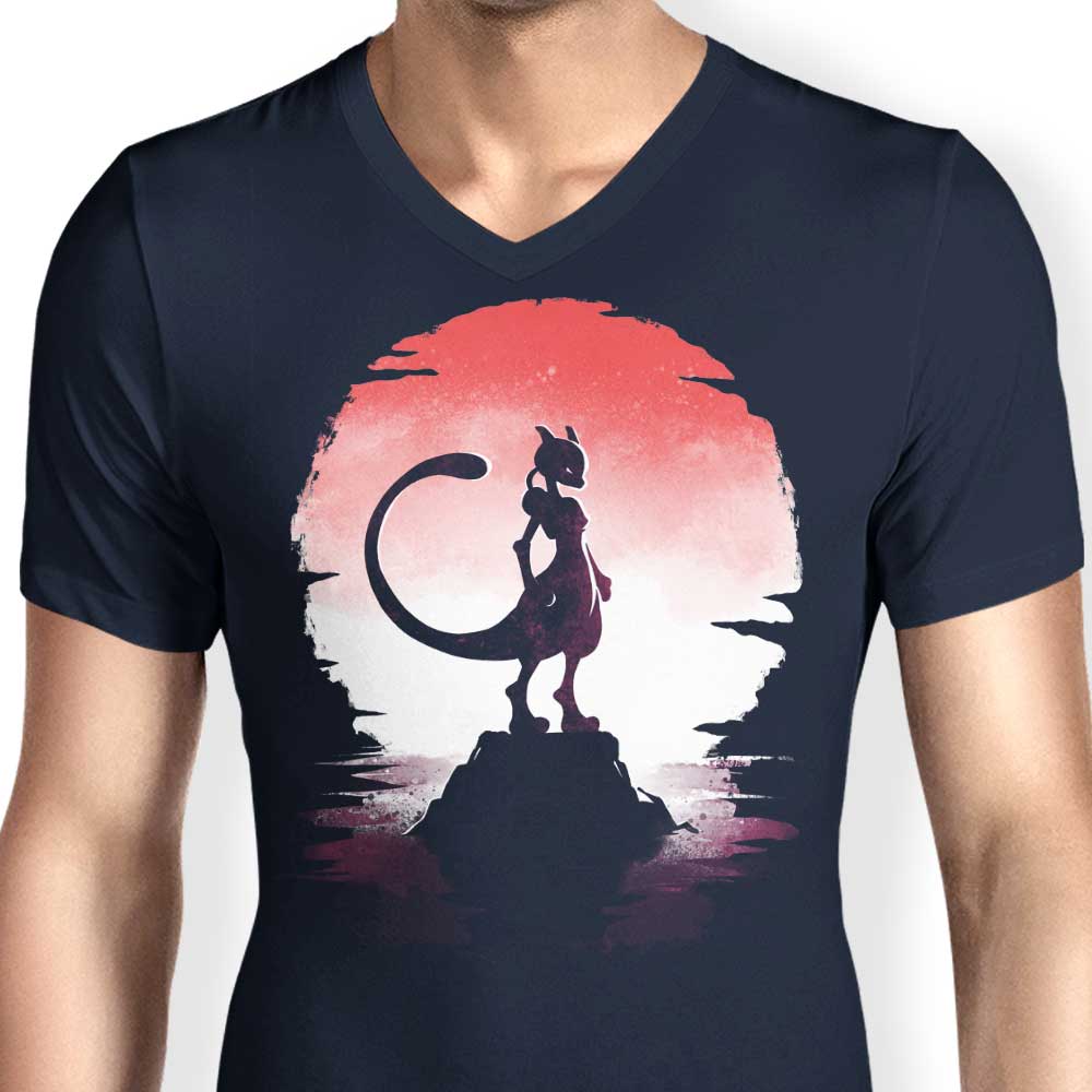 Men's Mysterious V-Neck T-Shirt - Psychic Under the Moon