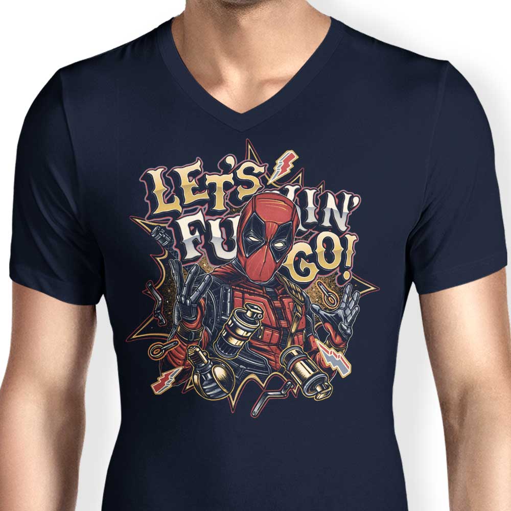 Let's Go with Glitchygorilla - Men's Stylish V-Neck