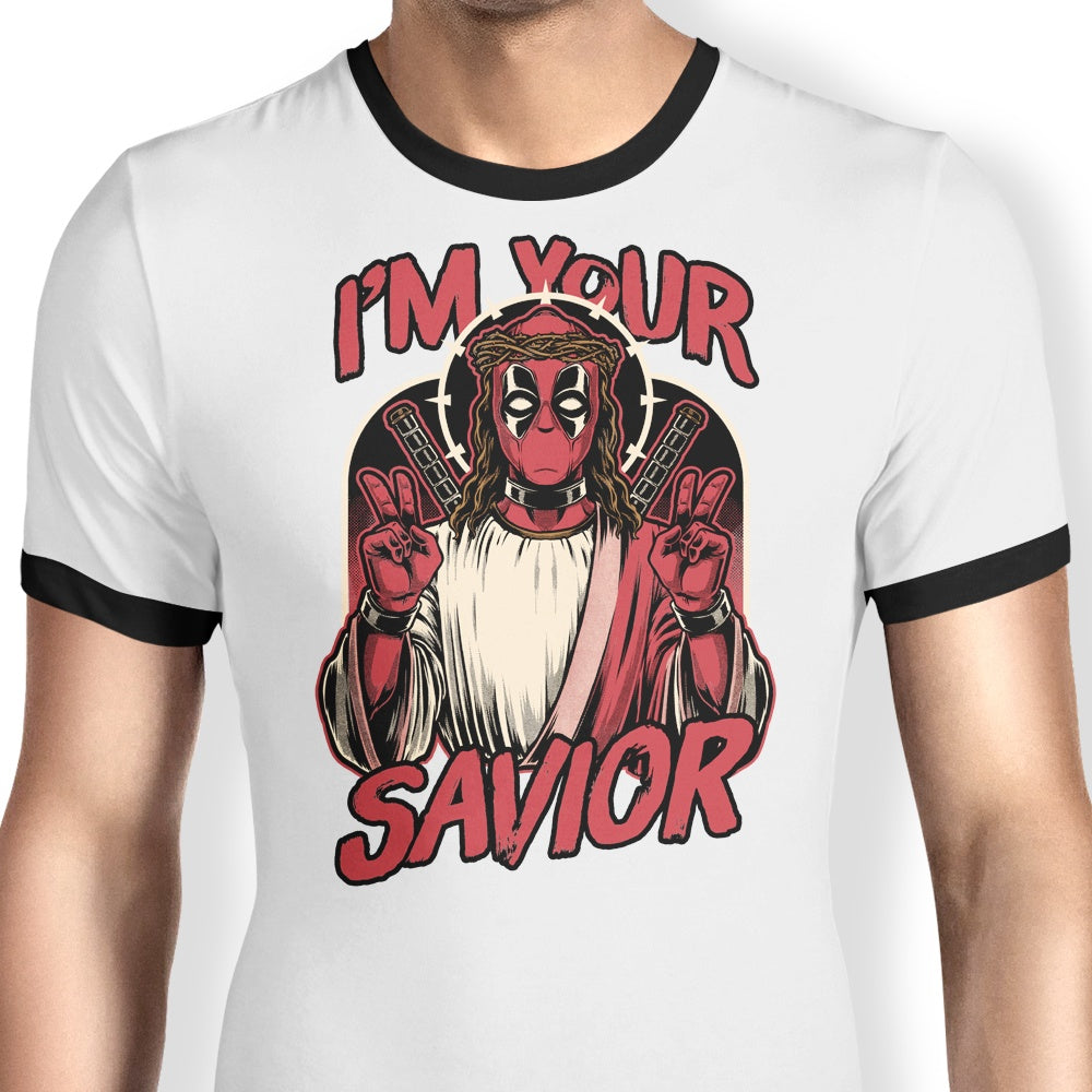 Studio Mootant's I'm Your Savior Stylish Ringer T-Shirt for Fashion Lovers