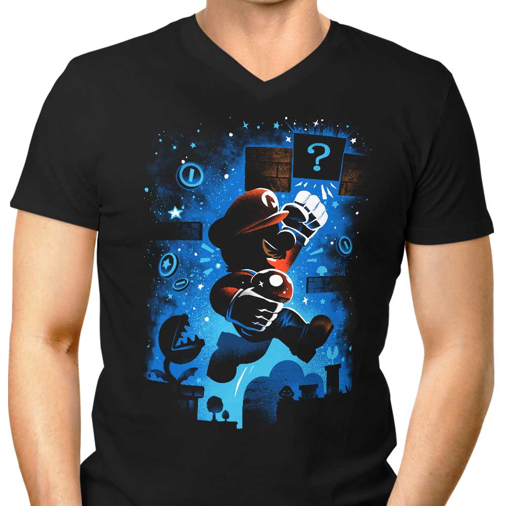 Men's Stylish V-Neck T-Shirt - The Red Plumber
