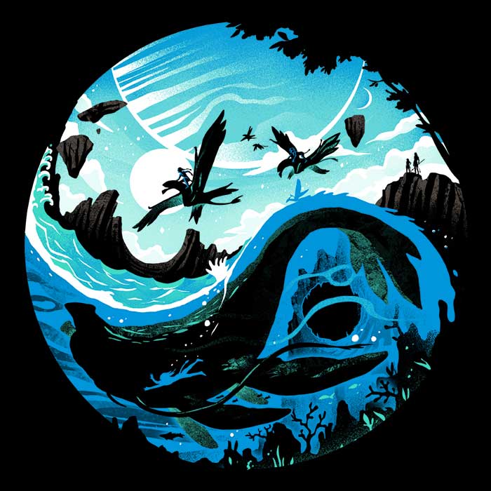 Water Yin - Yang Men's Clothing Collection: T - Shirts and Premium T - Shirts