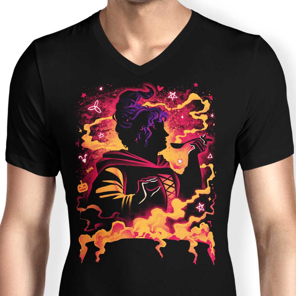 Men's Stylish V-Neck Devouring Witch T-Shirt