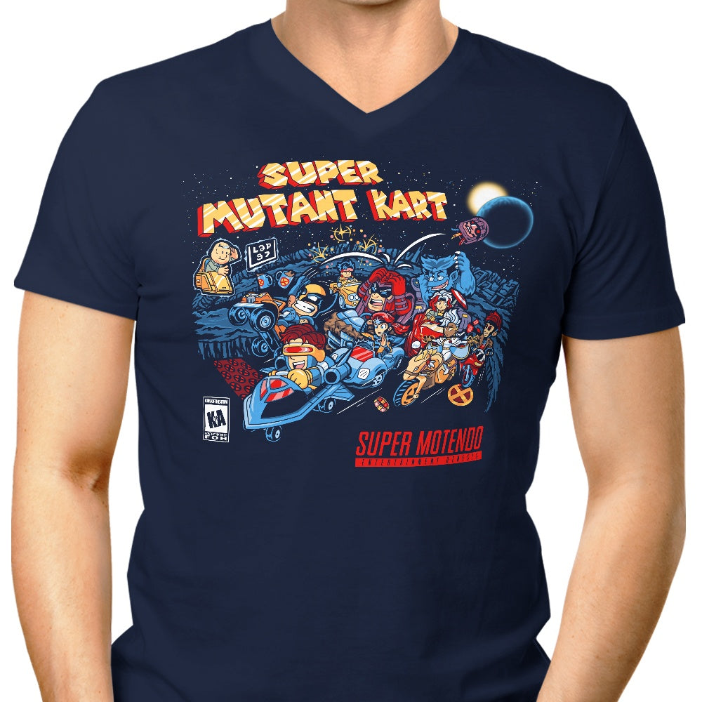 Men's Stylish V-Neck Mutant Kart T-Shirt