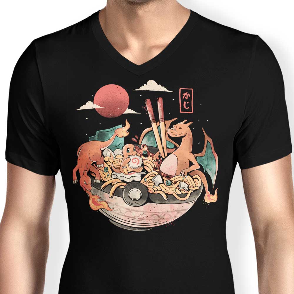 Men's V-Neck Fire Bowl T-Shirt