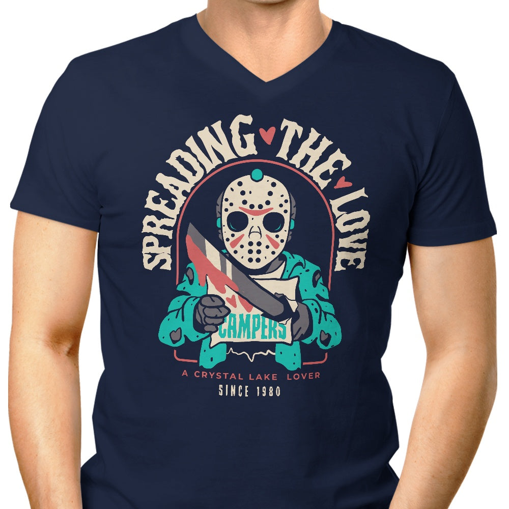 Sketchdemao Men's V-Neck Crystal Lake Lover T-Shirt
