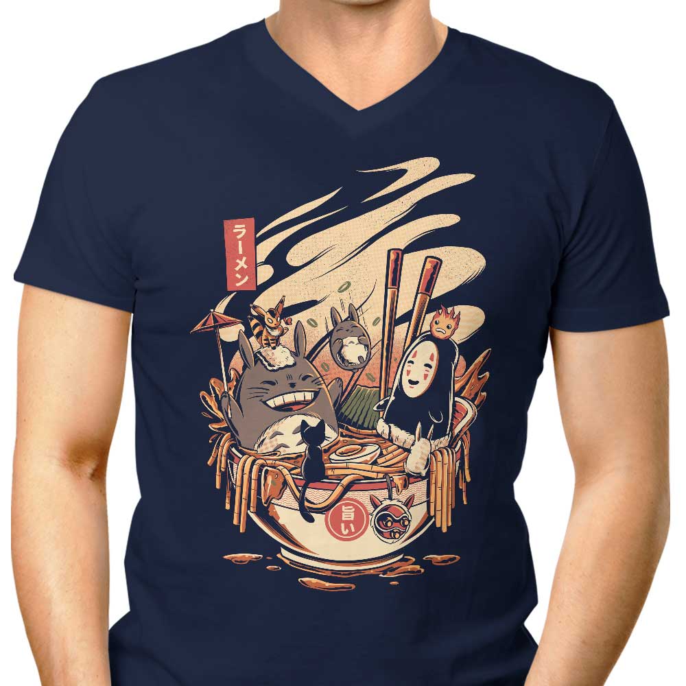 Cool Men's V-Neck T-Shirt for Ramen Pool Party