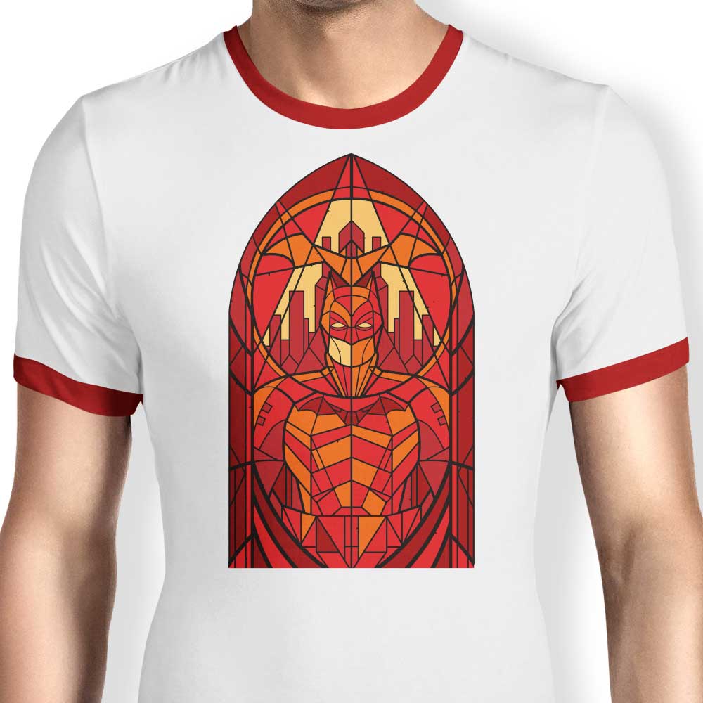 Stunning Stained Glass Vengeance Men's Ringer Cotton T - Shirt