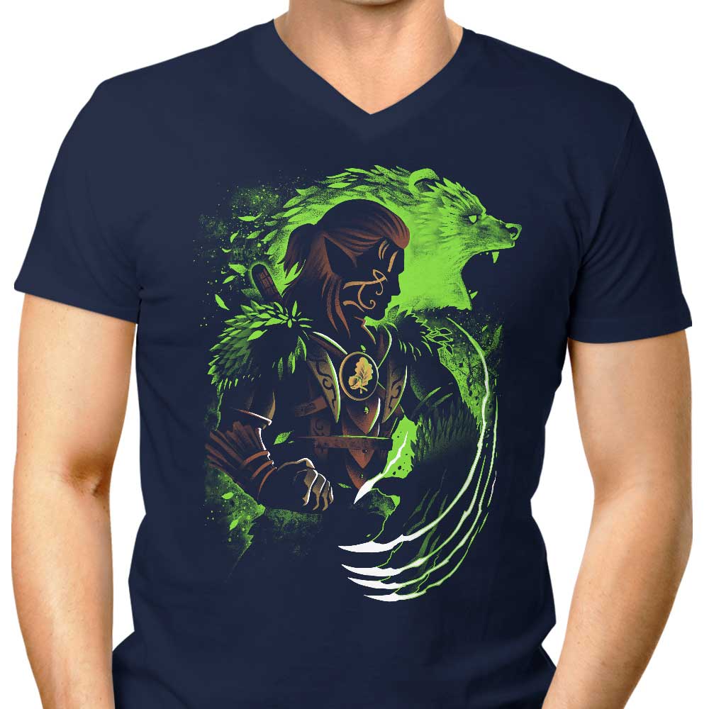 Men's V-Neck Shapeshifting Wood Elf T-Shirt from Alemaglia