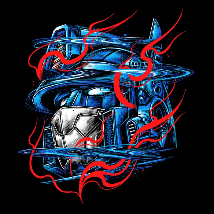 Glitch Flames Men's Fashion Apparel - T-Shirts and Premium T-Shirts