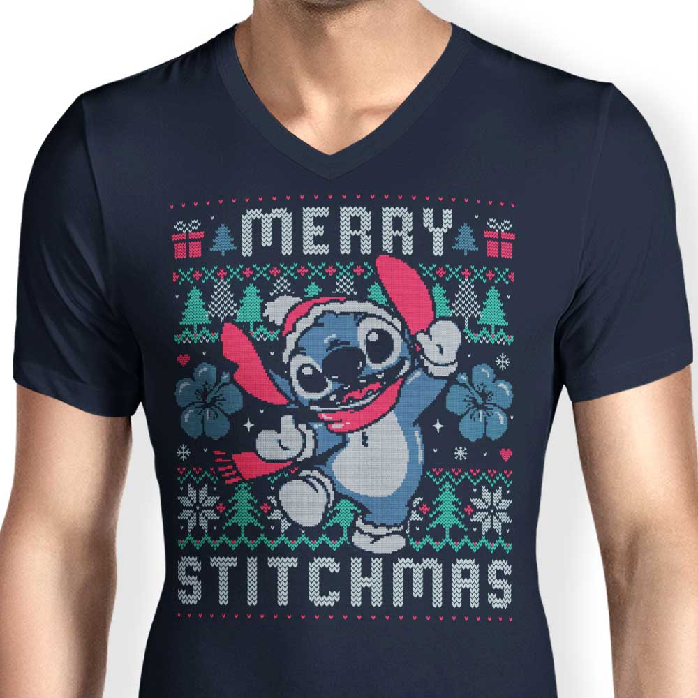 Stylish Men's V-Neck for Merry Stitchmas