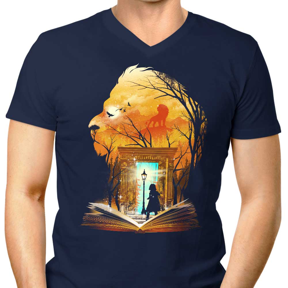 Men's V-Neck Book of Lions and Witches - A Stylish Apparel Piece