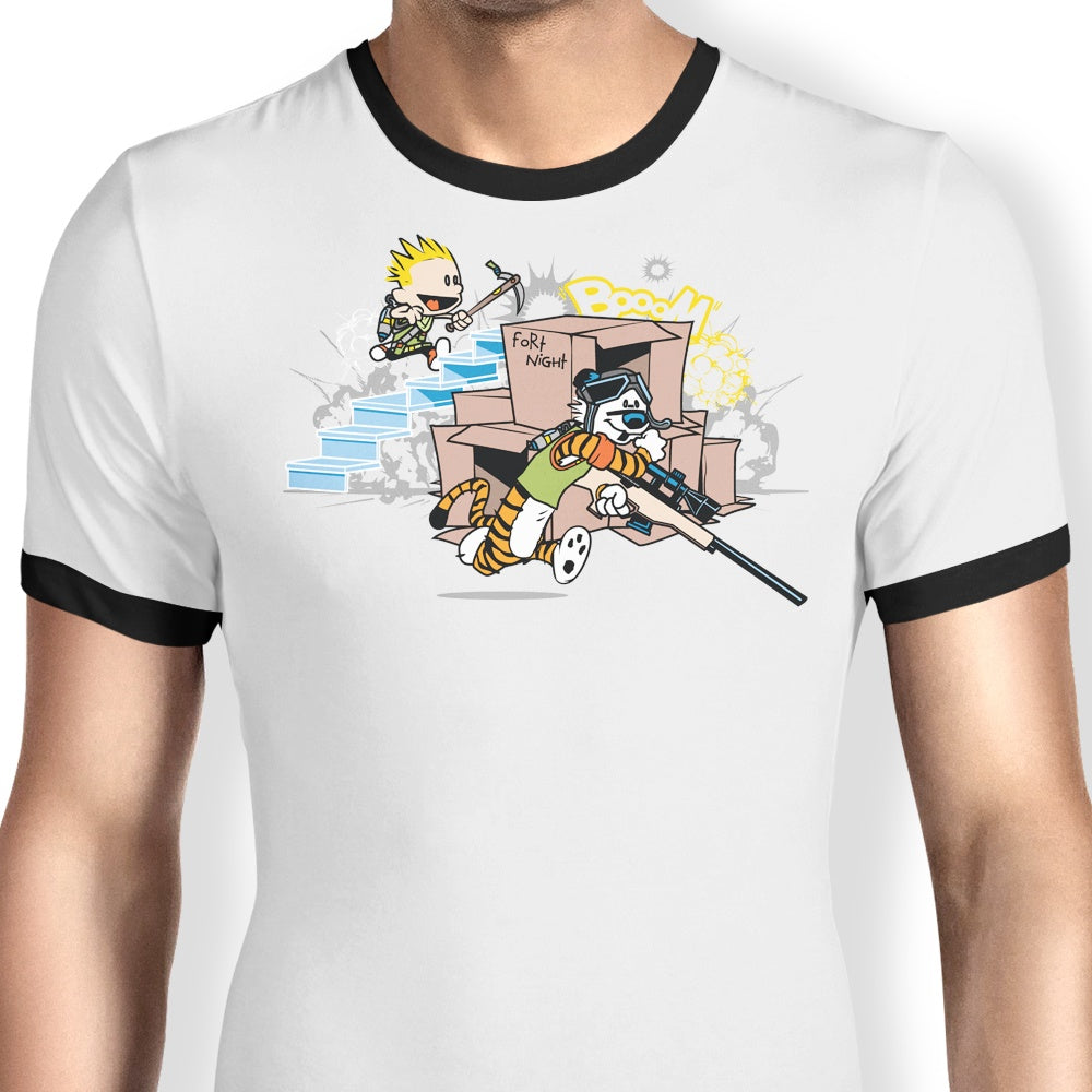 CoD Designs Men's Fort Night Stylish Ringer T-Shirt in S - 4XL Sizes