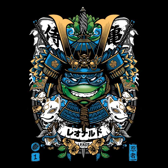 Men's Stylish V-Neck Samurai Leader T-Shirt