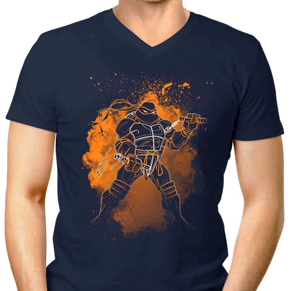 Men's V-Neck T-Shirt with the Alternative Soul of the Nunchaku Design